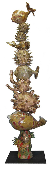 andrea viviani, viviani pittore, viviani scultore, ceramica, raku, madonna di campiglio, scultura in legno, deep, sea, pesci