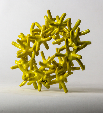 ceramic, nebulosa, sculture, ovale, giallo, gallery