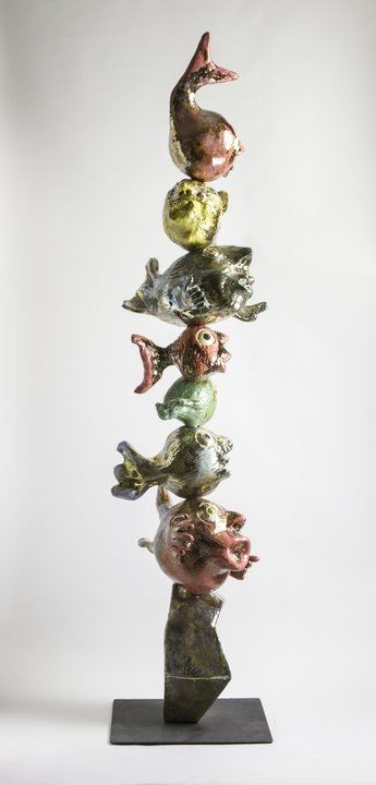ceramica, semirefrattario,raku, andrea viviani, arte contemporanea, scultura, totem, 