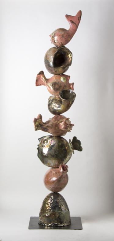 ceramica, semirefrattario,raku, andrea viviani, arte contemporanea, scultura, totem, 